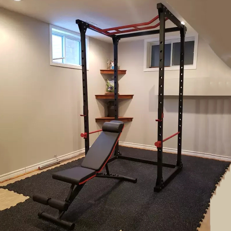 Home Gym Half Rack - Günstiges Heimfitness-Gerät Multifunktions-Rahmen Halber Rack-Käfig Langhantel-Gewichthebergestell
