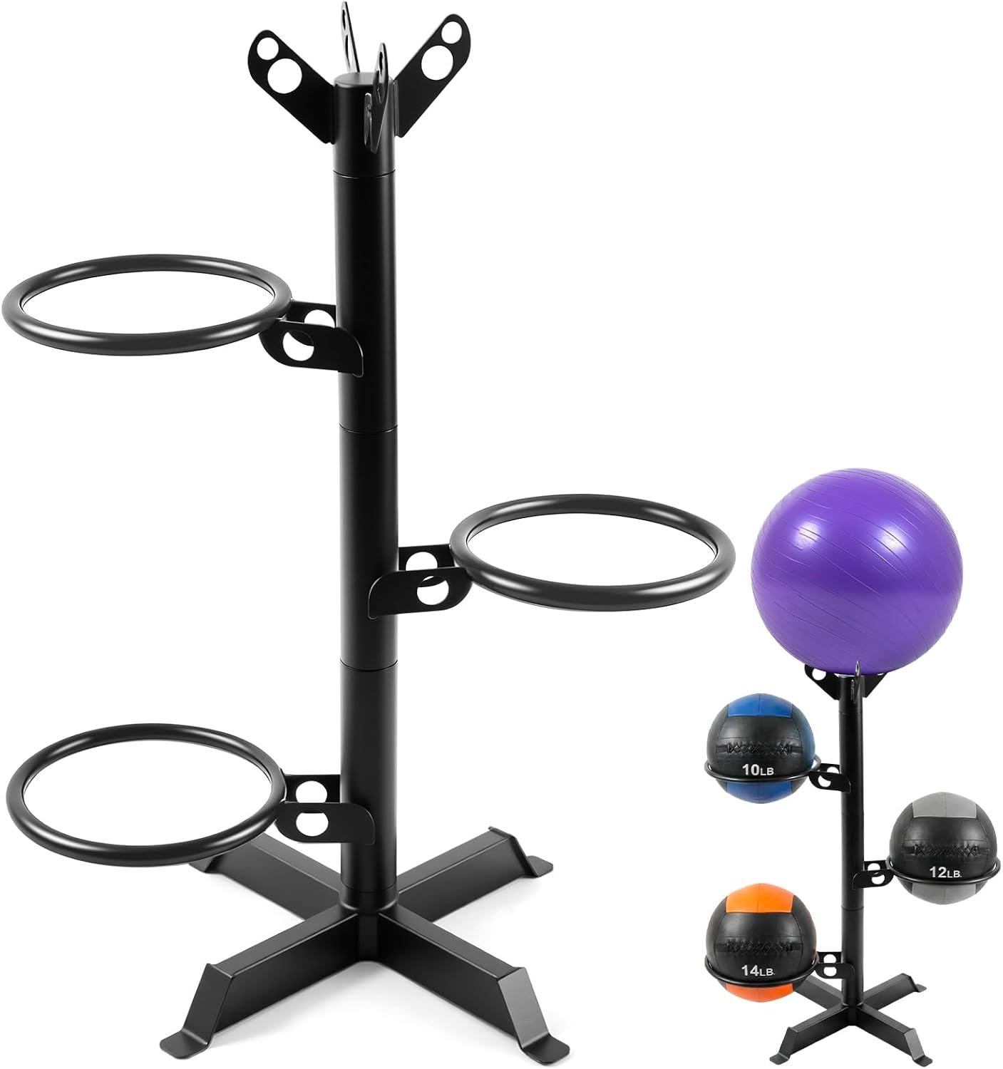 Medicine Ball Slam - Medizinball-Ständer für das Home-Gym, 4-stufiger vertikaler