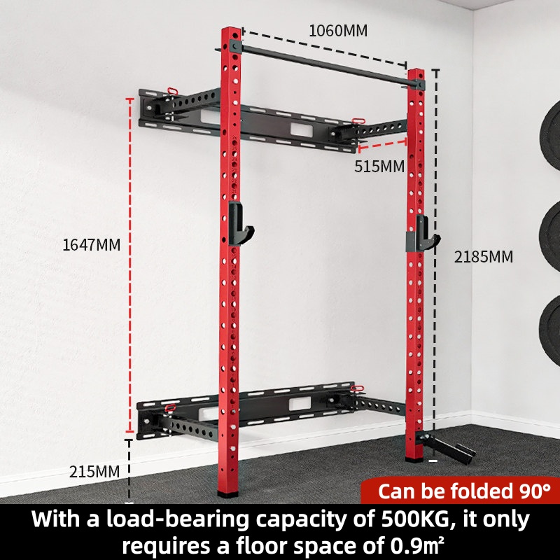 Home Gym Half Rack - Verstellbarer Power Cage Wandmontierter Klappbarer Halber