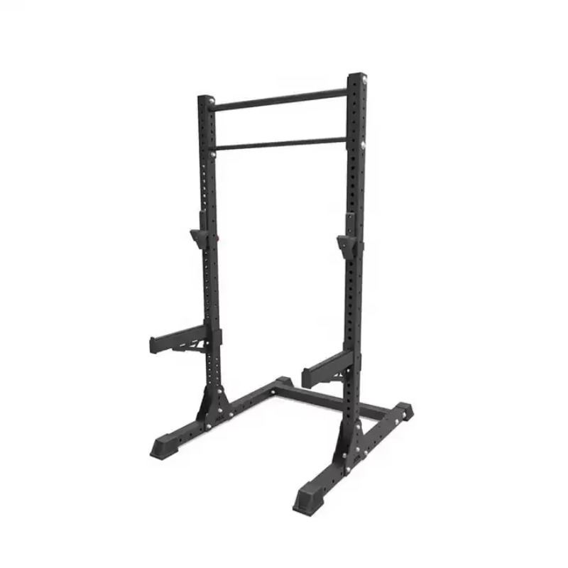 Home Gym Half Rack - Kommerzielles Verstellbares Stahl-Metall-Kniebeugengestell Power Cage Heimfitnessgerät