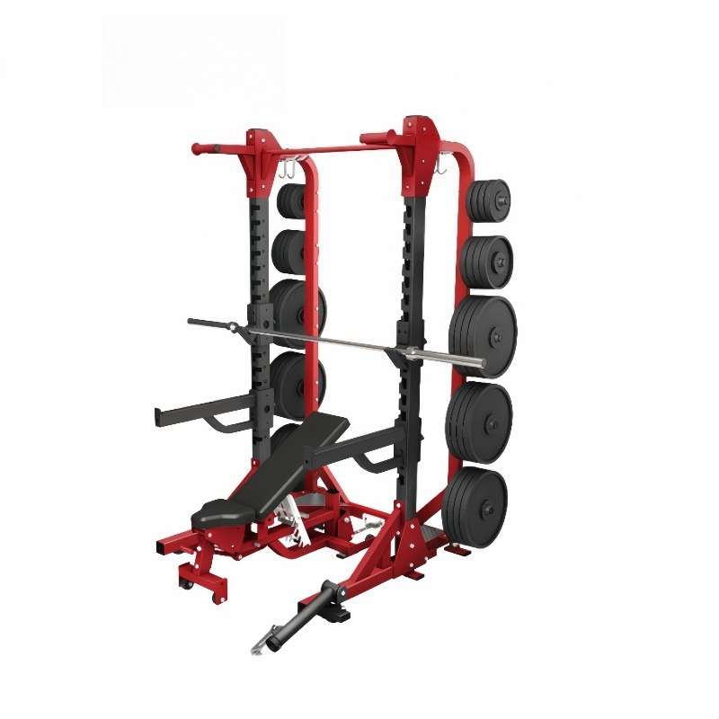 Home Gym Half Rack - Komplettes Set Kommerzielle Heimfitnessgeräte Stahl-Funktionstrainer Halbrahmen